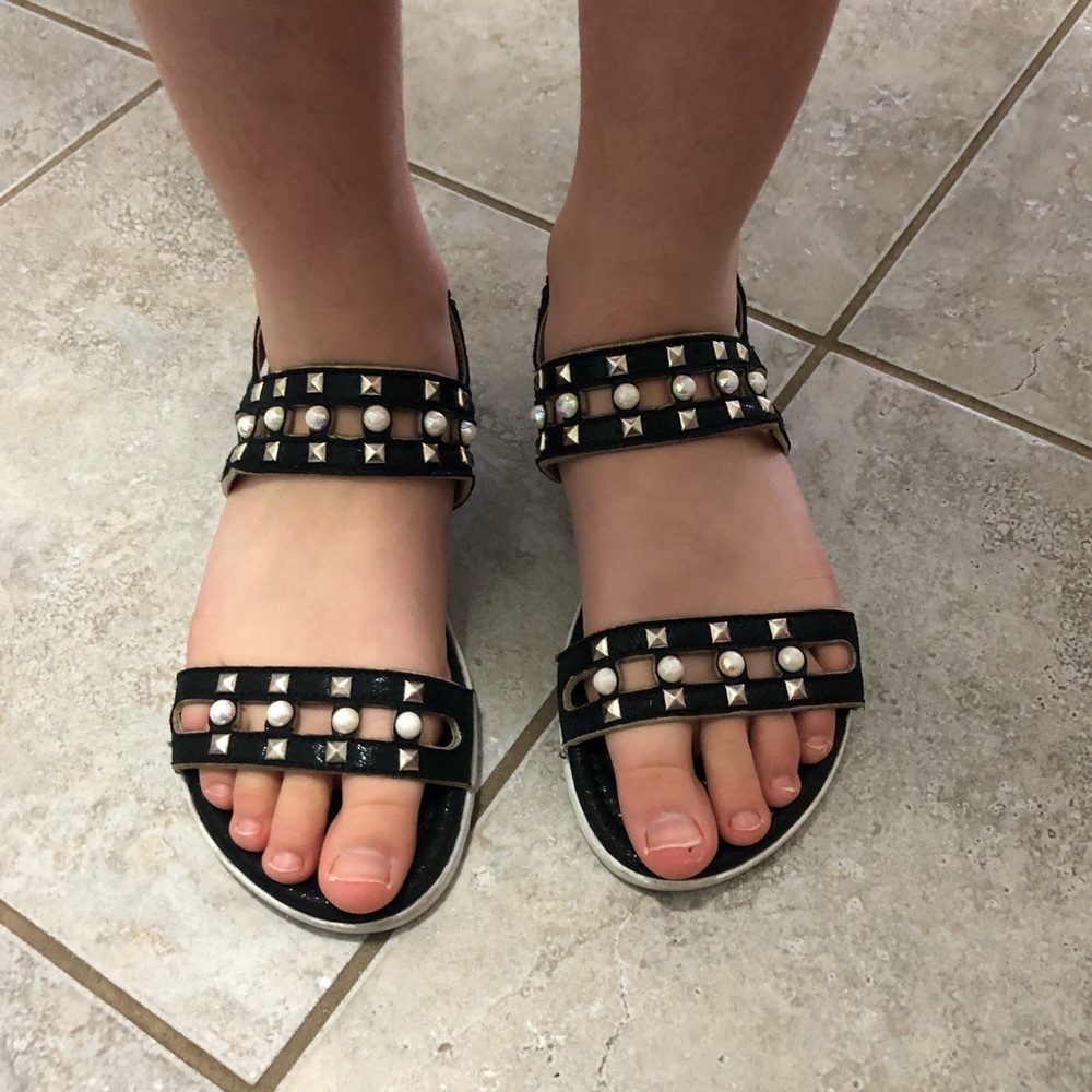 cute black sandals shoes 🖤